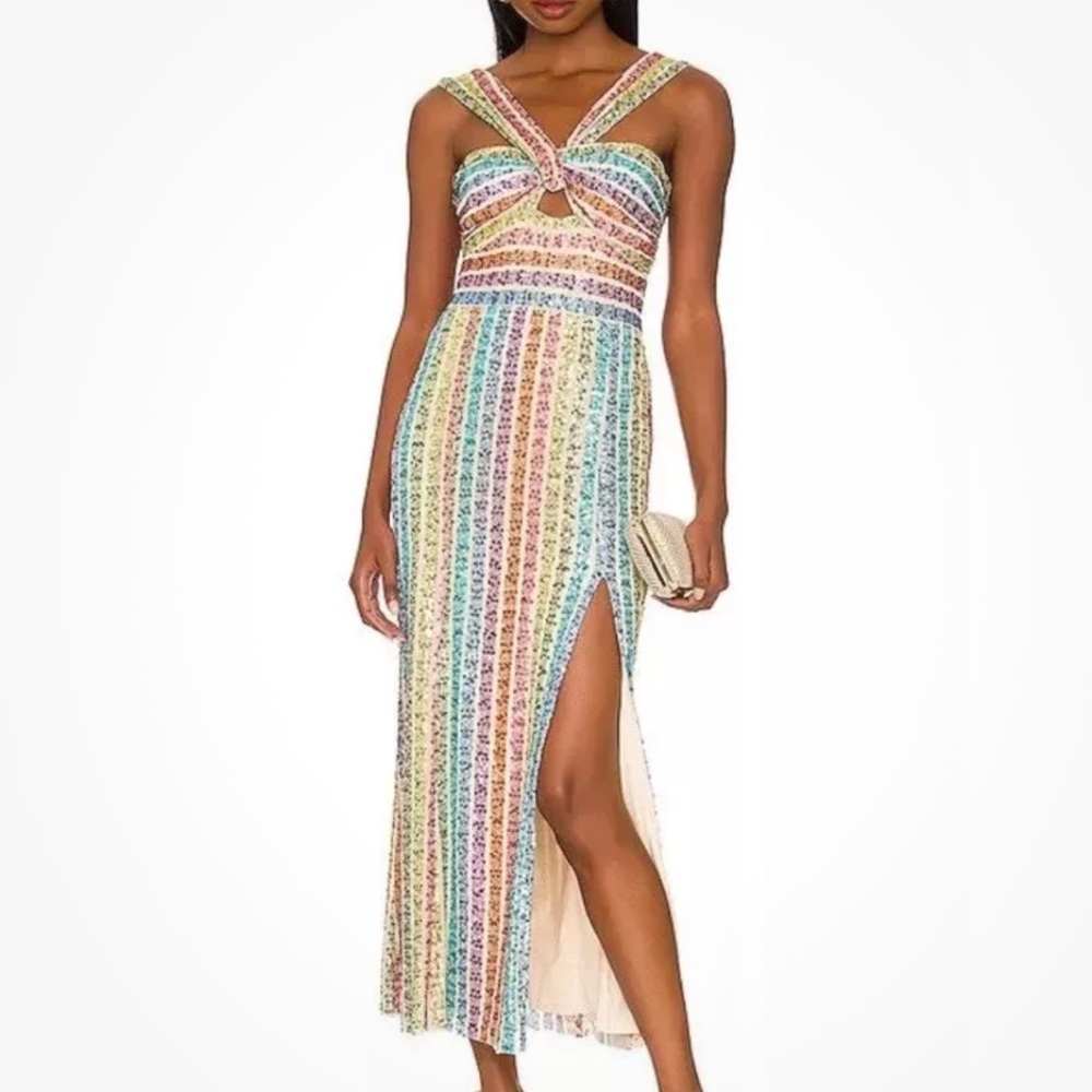 SAYLOR Eli Sequin Column Dress NWT